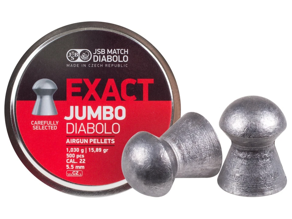 JSB Diabolo Exact Jumbo 22 Cal 15.89 Grains Domed 500 pellets