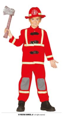 Costume pompiere bambino divisa vigile del fuoco vestito rosso