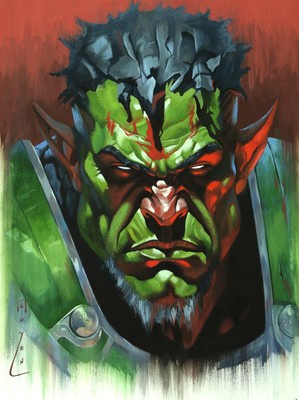 Orc Warrior Painting - Original Gouache Painting - Fantasy Artwork