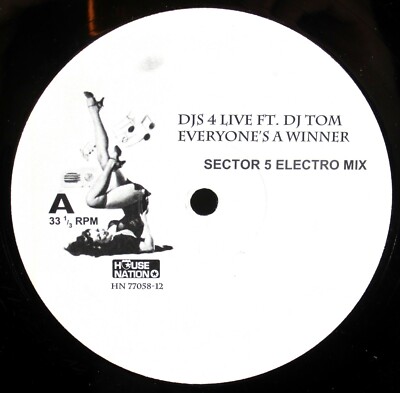 12'' HOUSE NATION 2006 DJs 4 LIVE DJ Tom EVERYONE'S A WINNER Germany HN-77058-12