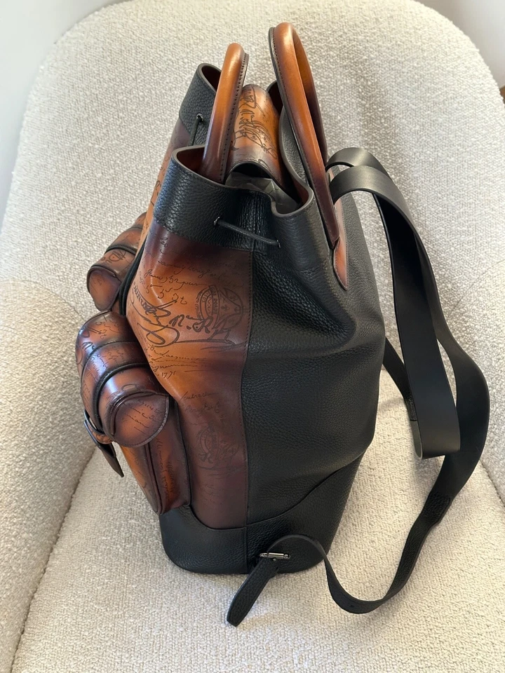 100% Подлинный Berluti горизонт скритто коричневый кожаный рюкзак сумка RRP £ 3900 новый - Изображение 2 из 4