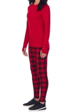 Womens Buffalo Plaid ClimateRight by Cuddl Duds Base Layer 2-piece Set size S
