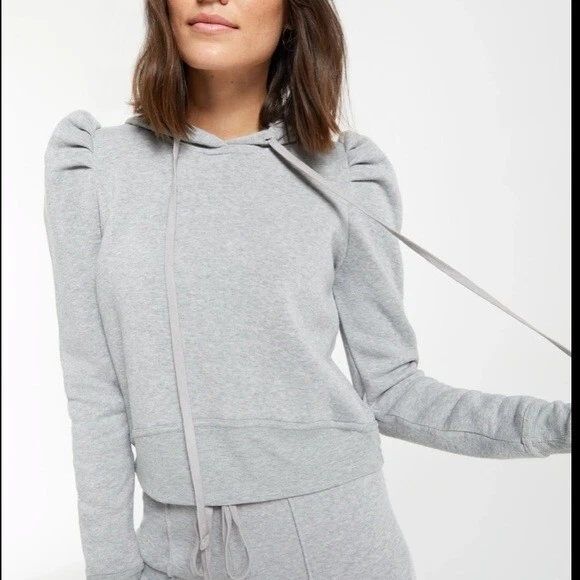 Puff sleeve hoodie clearance