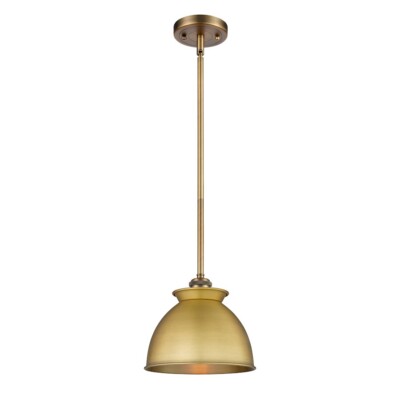Innovations Adirondack 1Lt 8'' Stem Mini Pendant, Brass/Brass - 516-1S-BB-M14-BB