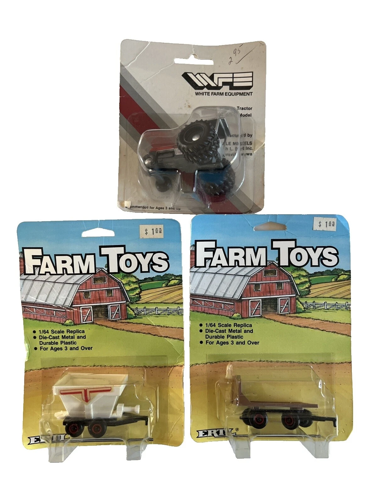 White Tractor Vintage Manufacture Diecast Farm Vehicles
