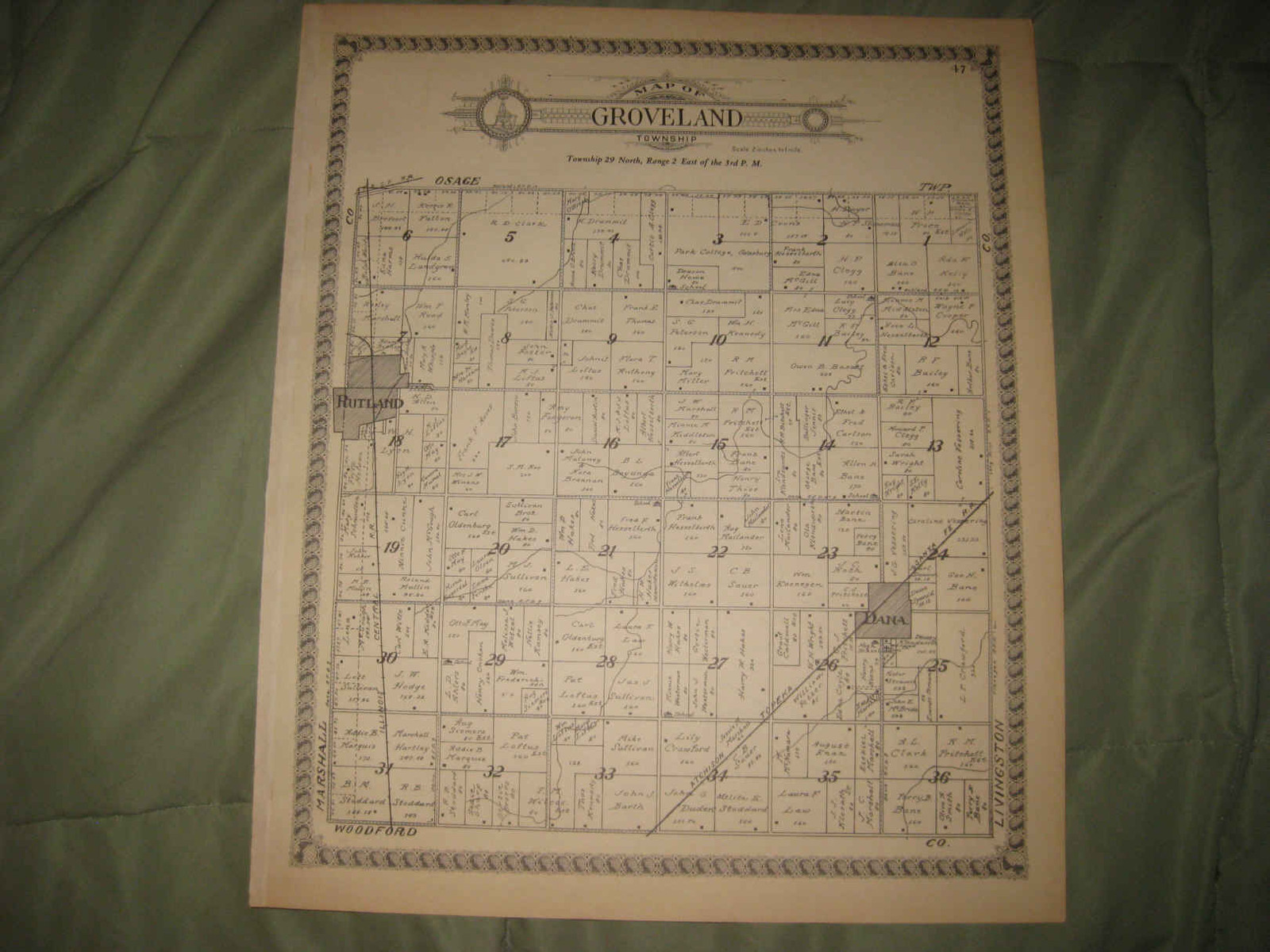 ANTIQUE 1929 MARSEILLES GROVELAND OSAGE TOWNSHIP LASALLE COUNTY