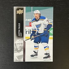 2021-22 Upper Deck Series 1 Hockey Justin Faulk Base #154 St. Louis Blues