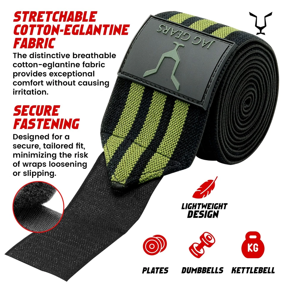 Jag Knee Wraps, Fitness Training Knee Straps, Knee Sleeves Weightlifting Squats - Image 2 of 4
