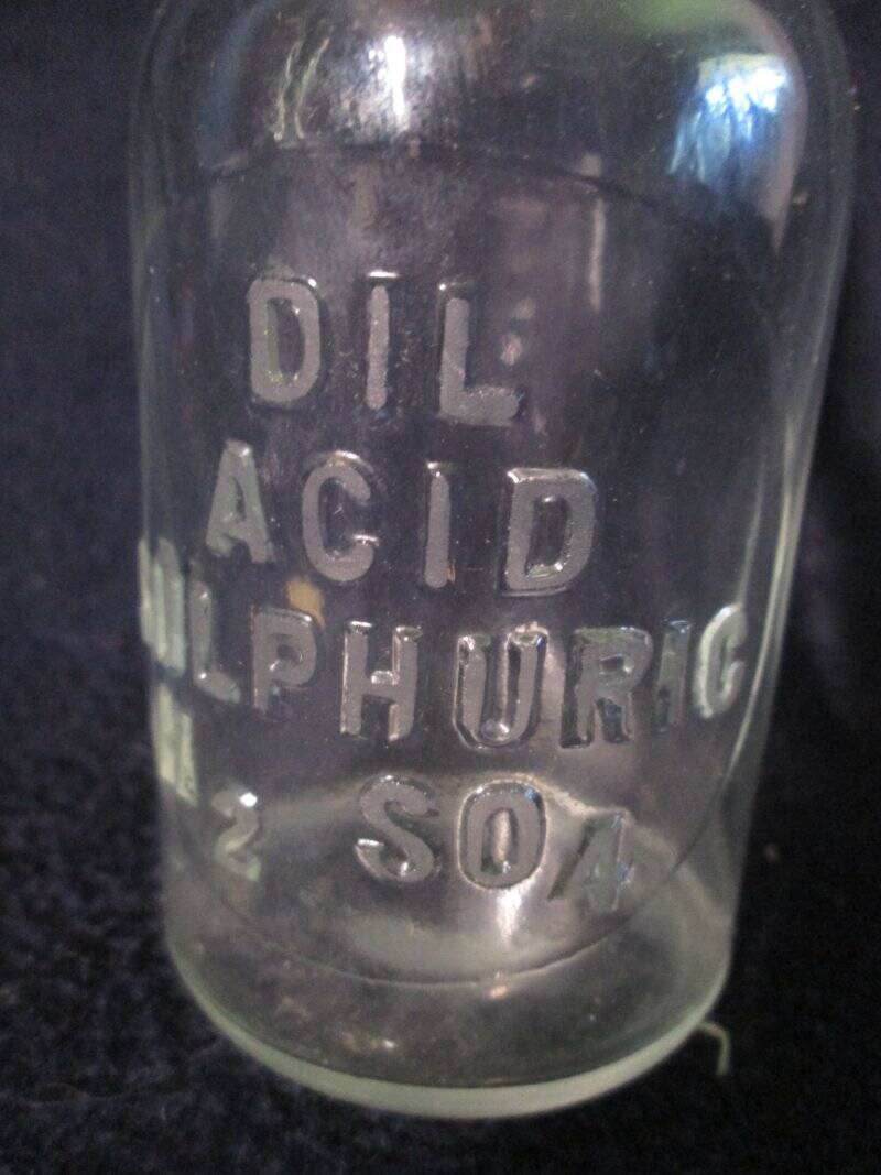 Antique Acid Hydrochloric Clear Glass and Colored GlassApothecary
