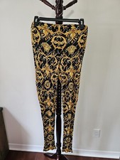 Authentic VERSACE Runway Signature Medusa Barocco Gold Flare Size 46/Used