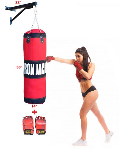 TurnerMAX Punching Bag Set Catena Guantoni Da Boxe Guanti Sacco Staffa - Foto 9