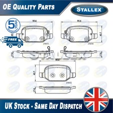 Adatto a Fiat 500 2012 - Set Pastiglie Freno Stallex Posteriore 77366457 77366456