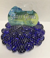 Glass Gems, 14 oz, Royal Blue Glass Gems, Decorative Glass Accents NIP