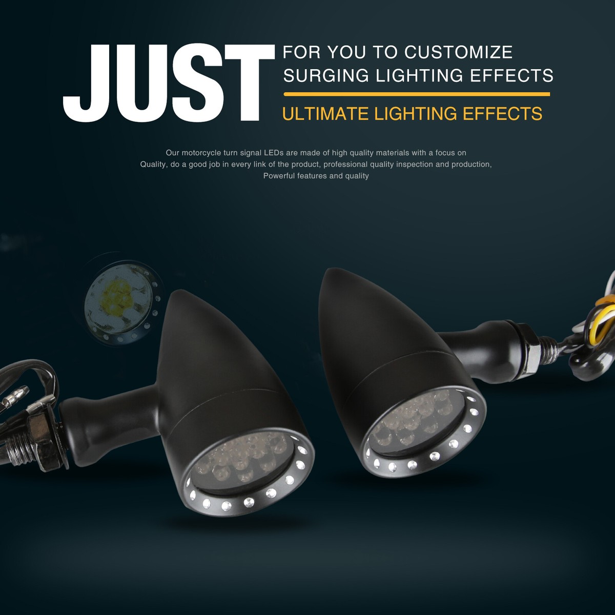 LED Turn Signal Blinker Lights – Pair – Fits Harley XL Sportster 1200 & 883 Iron