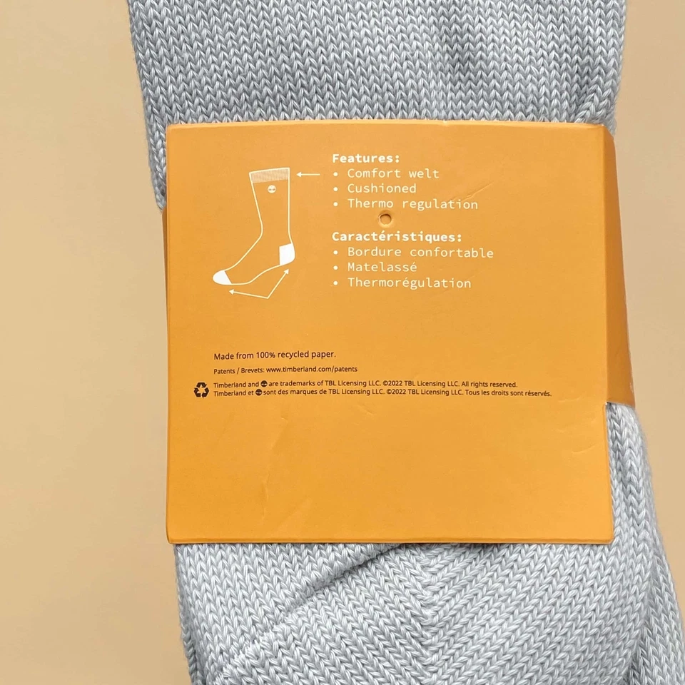 Timberland Women's Cushioned Crew Socks 3 Pairs - Wool Blend, Thermal Gray - Image 2 of 4