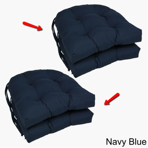 Dining Chair Cushions Navy Blue 16” x 16” Set of 4 Soft Forniture