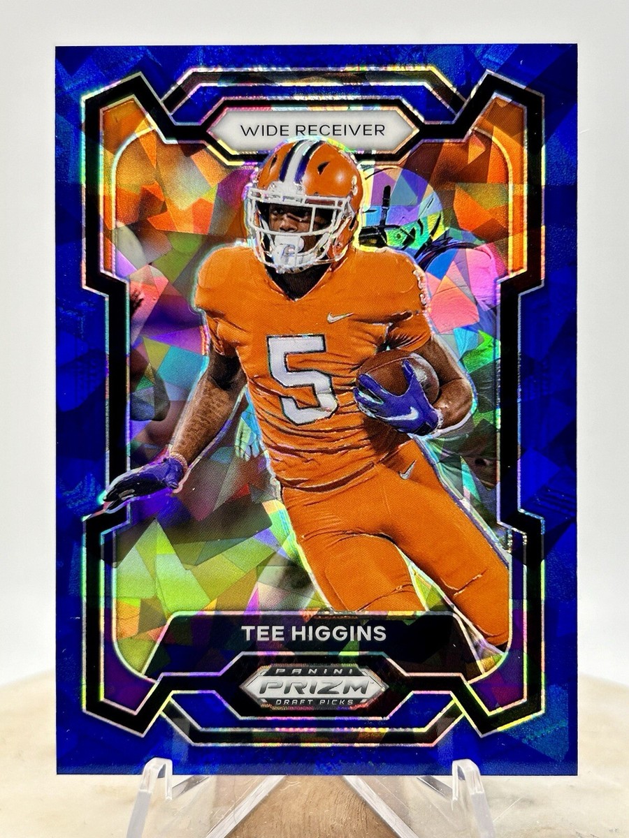 2024 Prizm Draft Picks Tee Higgins /99 BLUE CRACKED ICE SP #24