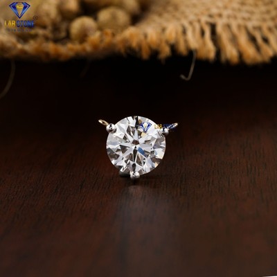 7.49 TCW Round  Labgrown Diamond Pendant And Earring 18K Yellow Gold Labstone