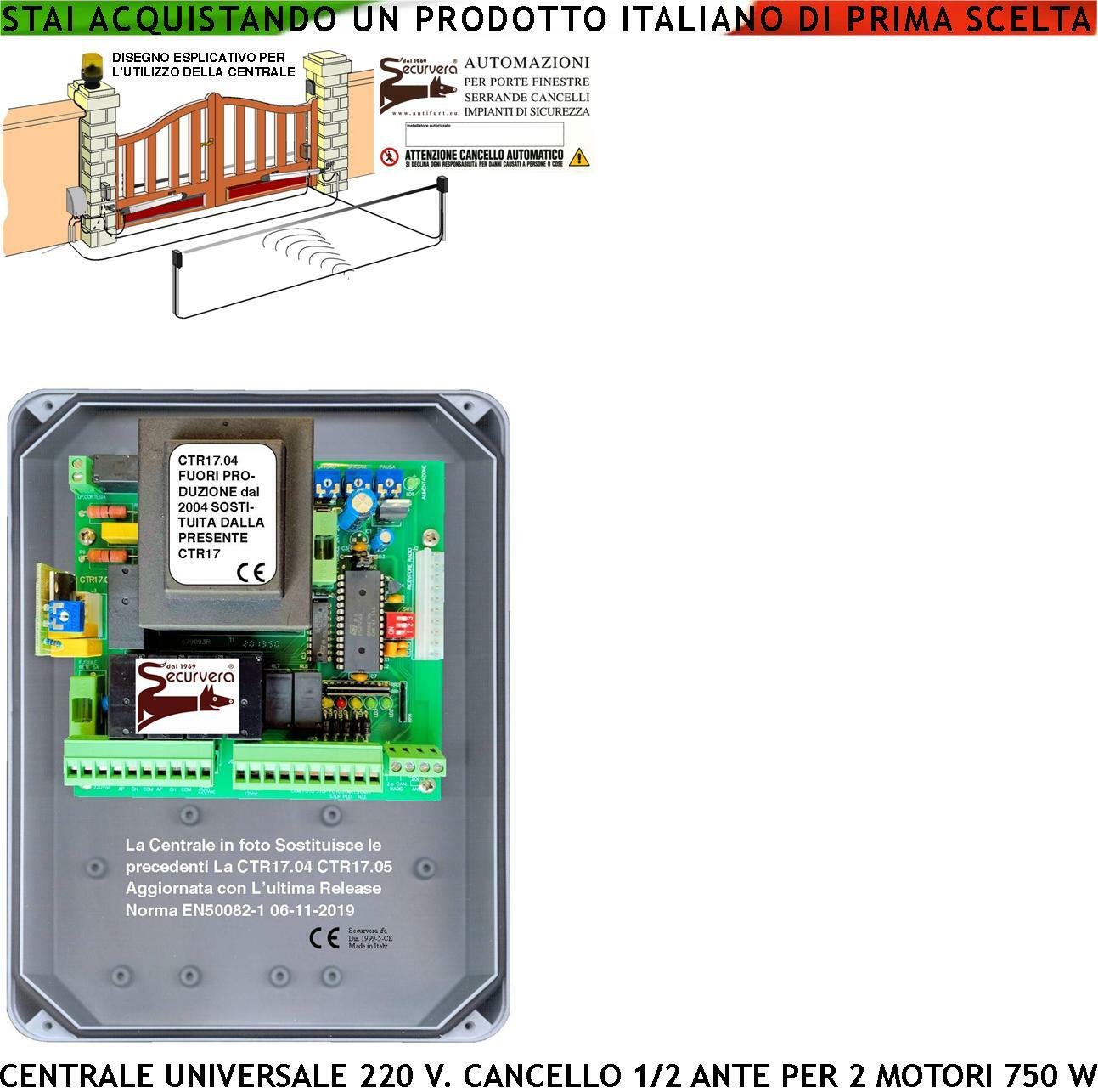 CTR17 05 PM8 PM 8000 CENTRALE 220 V CANCELLO ANTE BATTENTI SENZA RADIO CTR17.06