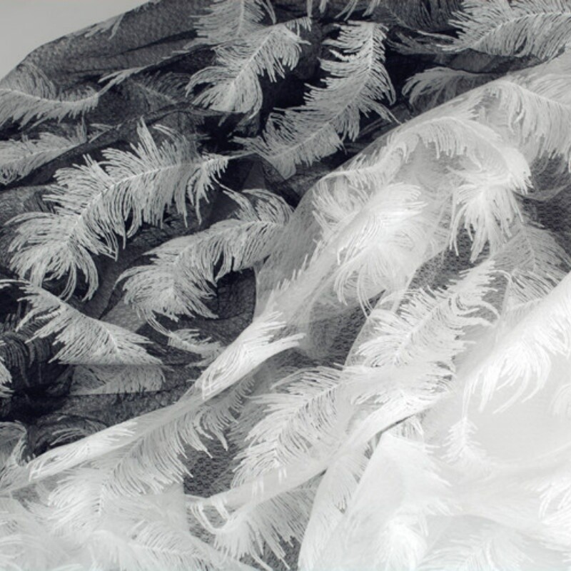 Pluma bordados tela de malla encaje tul red tutú falda vestido tela cortina propia