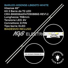 KIT 2 BARRE STRIP 72 LED TV SONY STA750A16-4014-36LED CRH-BK65S64014T090886E