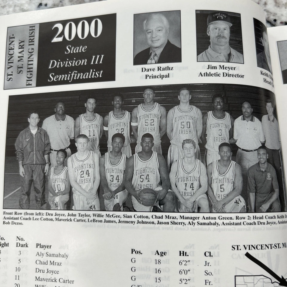 LeBron James Freshman Temporada 2000 Campeonato Estatal OHSAA SVSM Campeones Estatales Foto 2 de 3