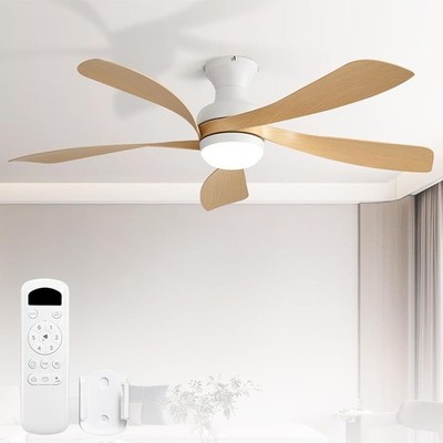 Sofucor 52 Low Profile Ceiling Fan  Light & Remote LED Quiet Reversible DC Motor