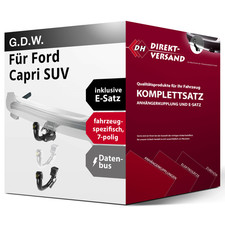Anhängerkupplung abnehmbar + E-Satz 7pol spezifisch für Ford Capri SUV 24- Set