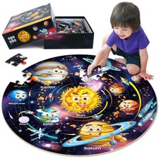 Solar System Floor Puzzles for Ages 4-8, Large 70 Piece Jigsaw Puzzles for Ag...