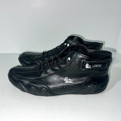 LDeck Italian Shoes Mens 40 Black Leather Explorer Outdoors Non Slip