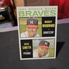 Woody Woodward Jack Smith 1964 Topps Baseball Rookie Stars Card #378. rookie card picture