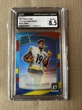 2017 Donruss Optic JuJu Smith-Schuster Red & Yellow Rated Rookie CGC Graded 8.5