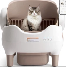 Smart Self-Cleaning Cat Litter Box, Automatic, Odor-free, App Control, Multi-Cat
