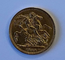 1899 Full  Gold Sovereign  London  Mint  Queen Victoria