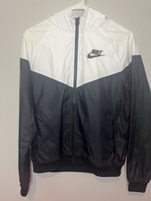 Nike Wind Breaker Rain Jacket Black White Size small zip