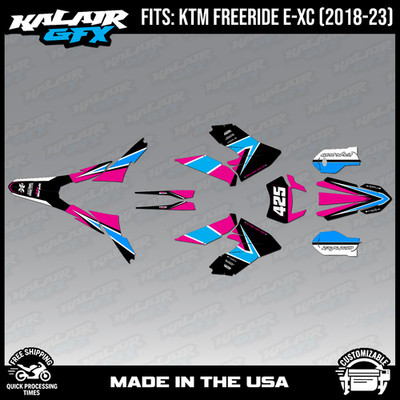 Graphics Kit for KTM FREERIDE ELECTRIC EX-C (2018-2023) Screech Series - Magenta