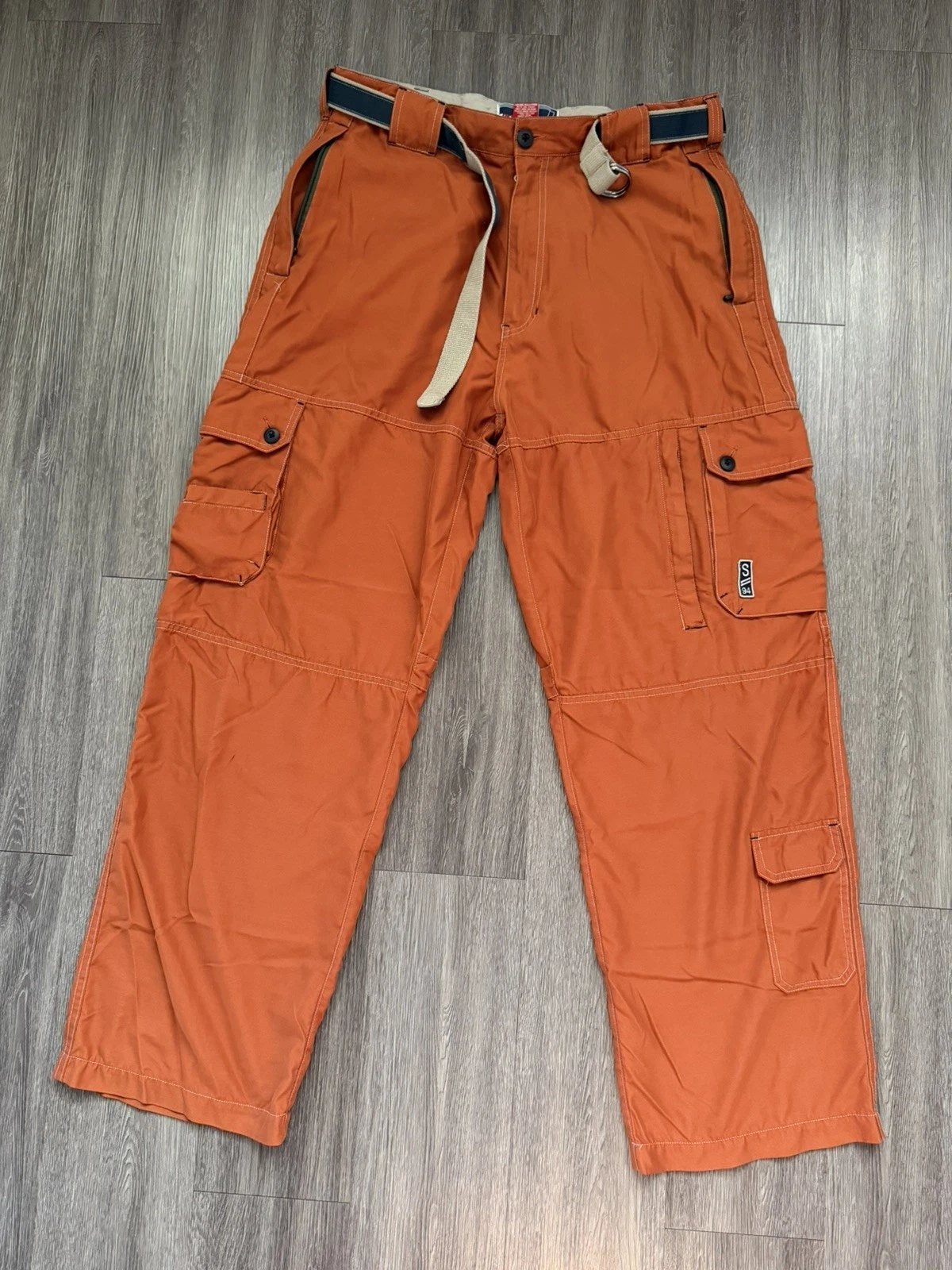Vintage Performance Sonoma Jean Co. Cargo Lined Belted Hiking Pants Men’s 34x32