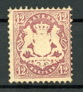 Bayern: Mi.Nr.26X (Teilgummi) gepr. Brettl BPP. Mi: 450