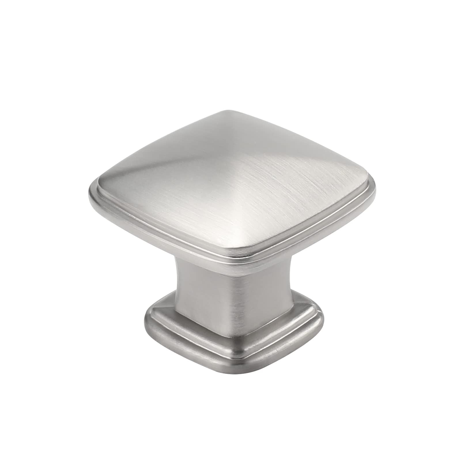 5 Pack Kitchen Cabinet Knobs Brushed Nickel Drawer Knobs Silver Solid Square ...