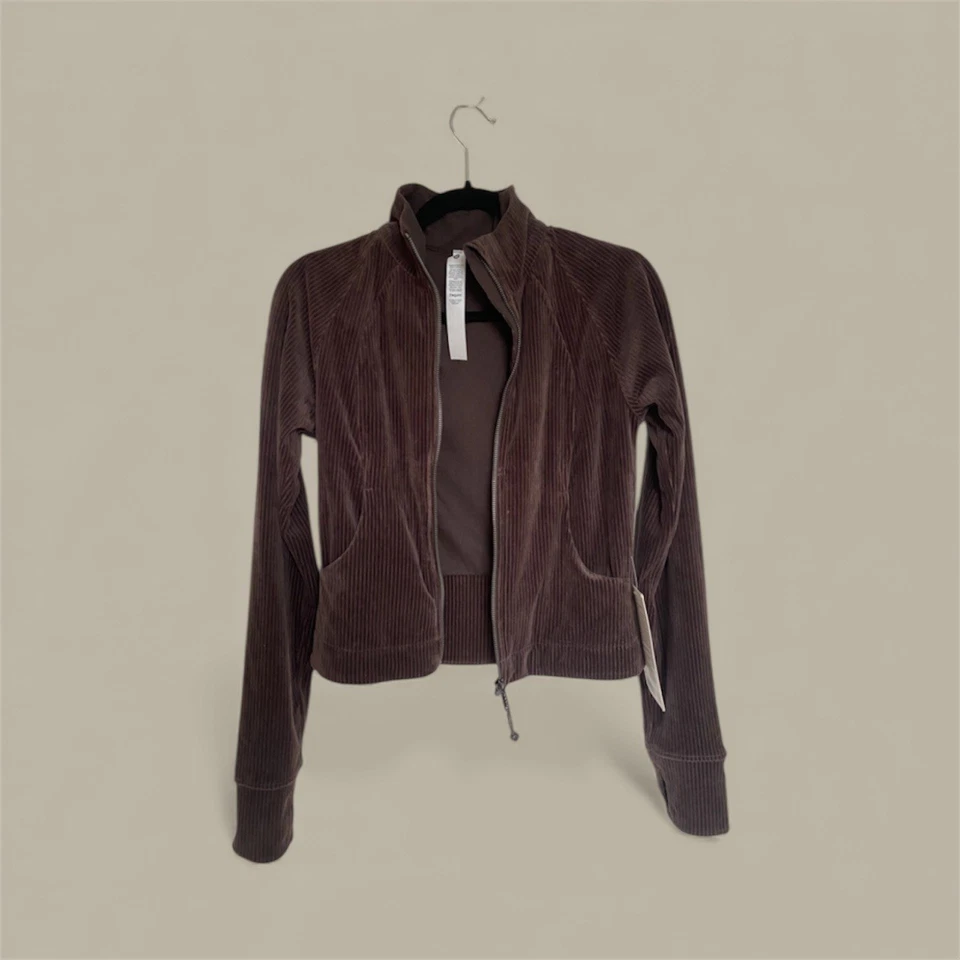 BNWT Lululemon Scuba Track Jacket Velvet Cord Women’s Espresso Brown Uk 8 £140 - Image 2 of 4