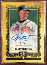 Chipper Jones 2025 Topps Gilded Gallery Of Gold Emerald Auto /25 Atlanta Braves
