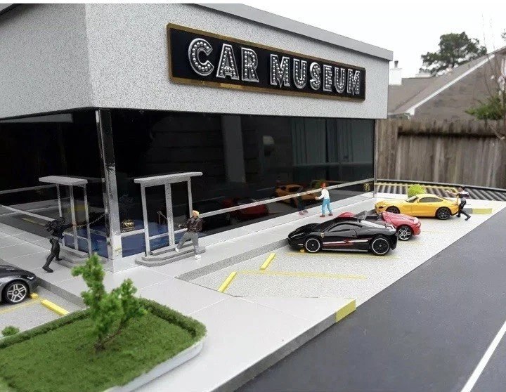 Modelo de lote de estacionamiento de museo de automóviles diorama 1/64 Foto 3 de 4