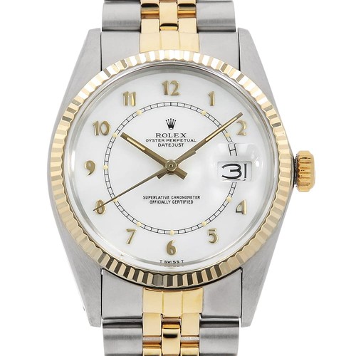ROLEX Datejust 16013 white Arabia Boiler Gauge 75 Number secon...