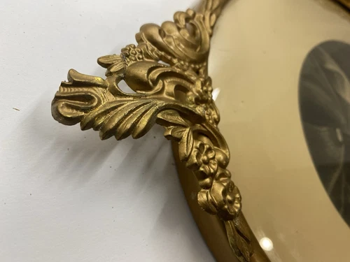 Vintage Convex Glass Metal Wall Hanging Frame Virgin Mary - Picture 8 of 14