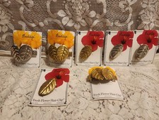 Lot of 10 Vintage Bud Clips Fresh Flower Hair Clips