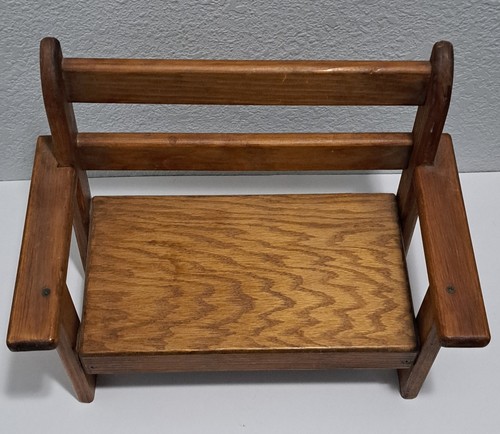 Wood Bench Chair For Dolls Display Vintage! - Picture 2 of 9