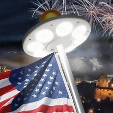 Solar Powered Flag Pole Light 136 LED 10H Lighting IP65 Waterproof 15-25 ft