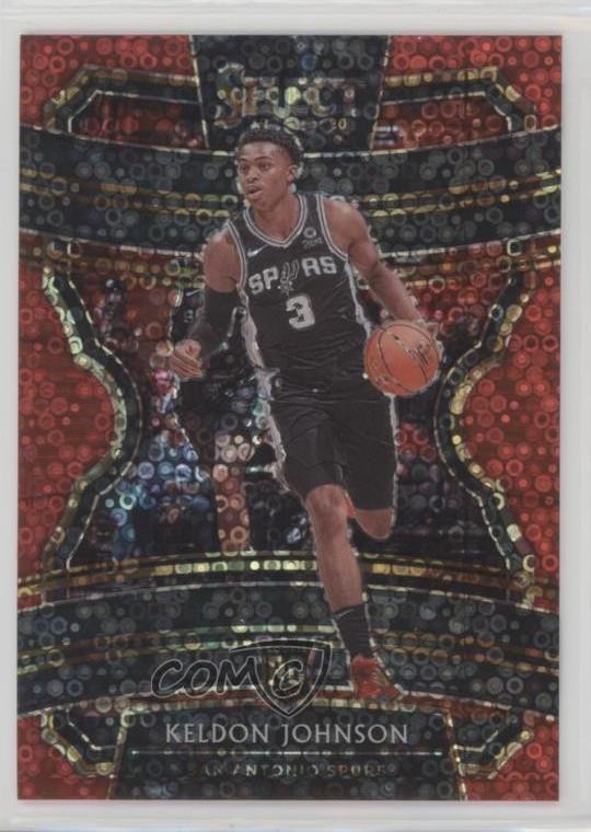 2019 Select Concourse Hybrid Red Disco Prizm 48/49 Keldon Johnson Rookie RC 6fs