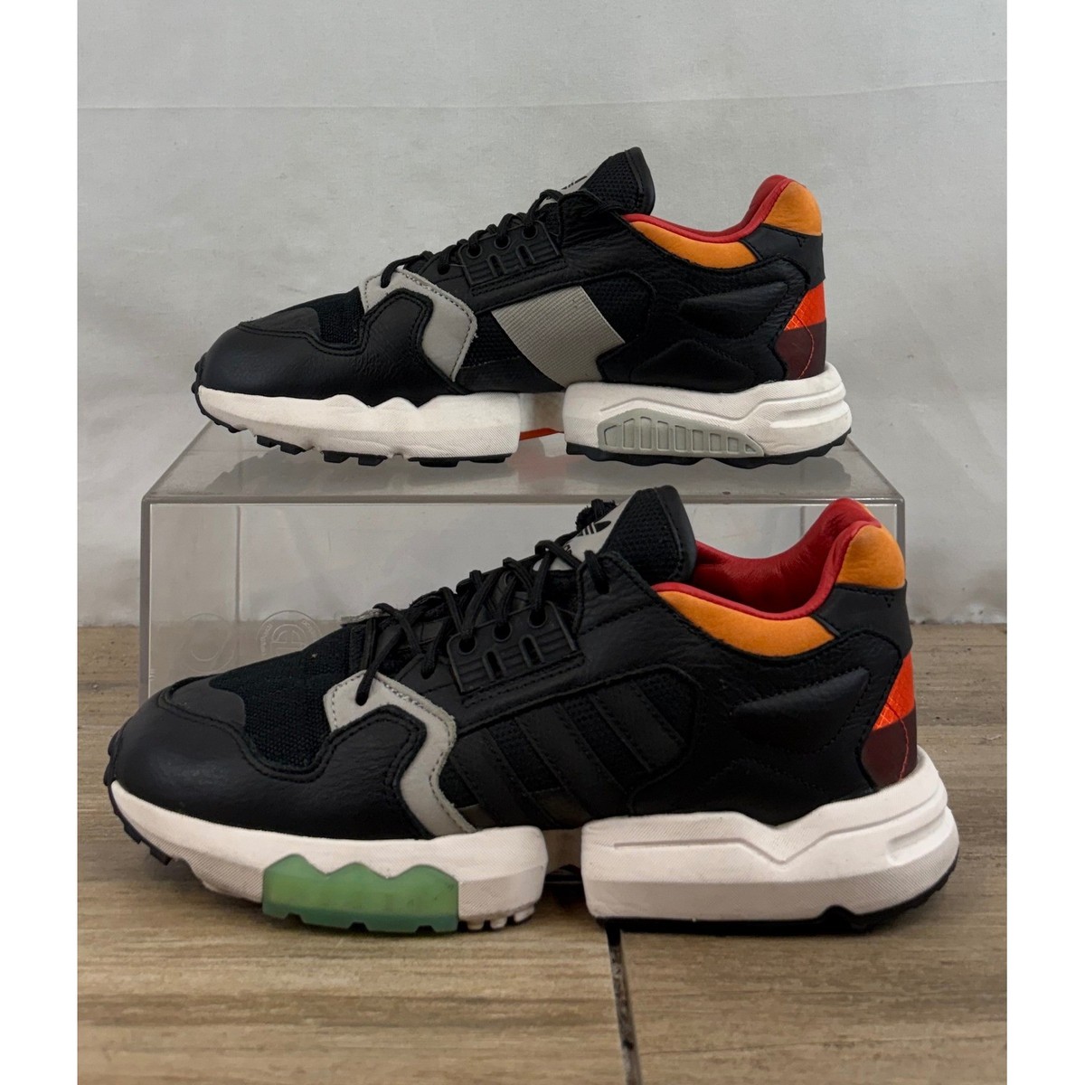 8種 Adidas ZX Torsion Sneakers Black Orange Red White Mens Size 8