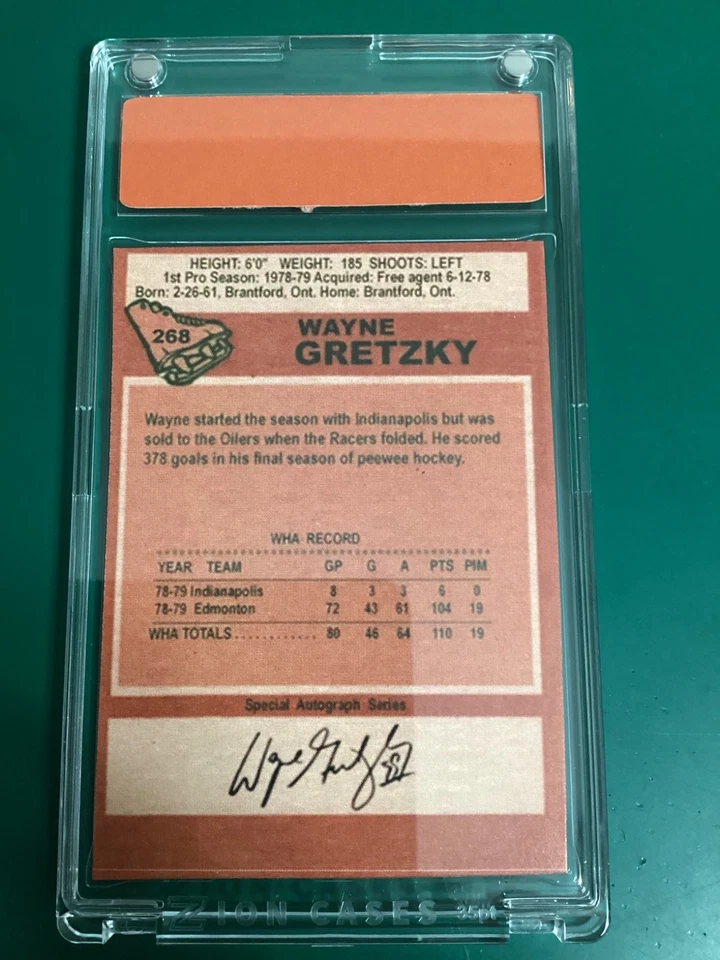 1979 Topps Wayne Gretzky Rookie Variation RC ~ Edmonton Oilers ~ Orange Mag Pro Foto 4 de 4